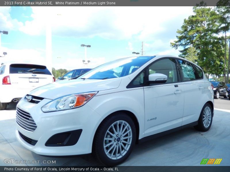 White Platinum / Medium Light Stone 2013 Ford C-Max Hybrid SE