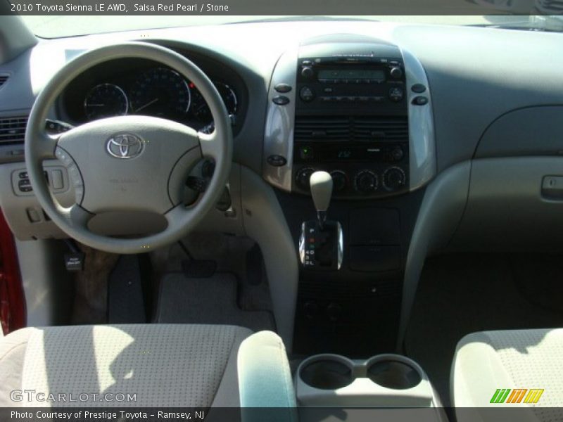 Salsa Red Pearl / Stone 2010 Toyota Sienna LE AWD