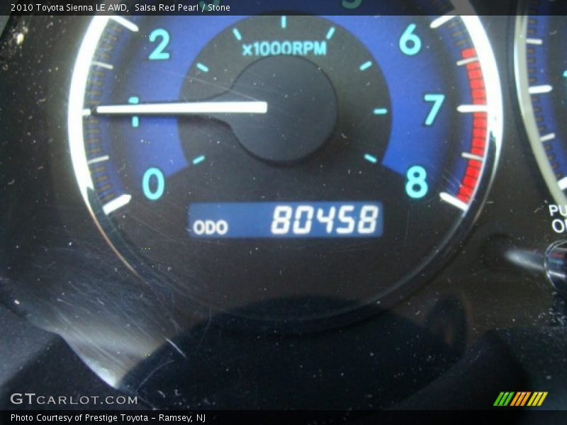 Salsa Red Pearl / Stone 2010 Toyota Sienna LE AWD