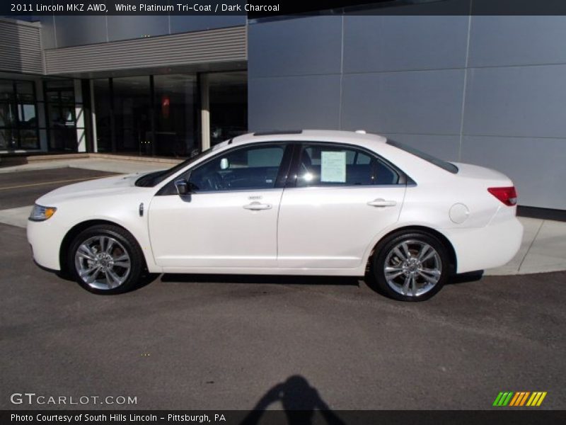 White Platinum Tri-Coat / Dark Charcoal 2011 Lincoln MKZ AWD