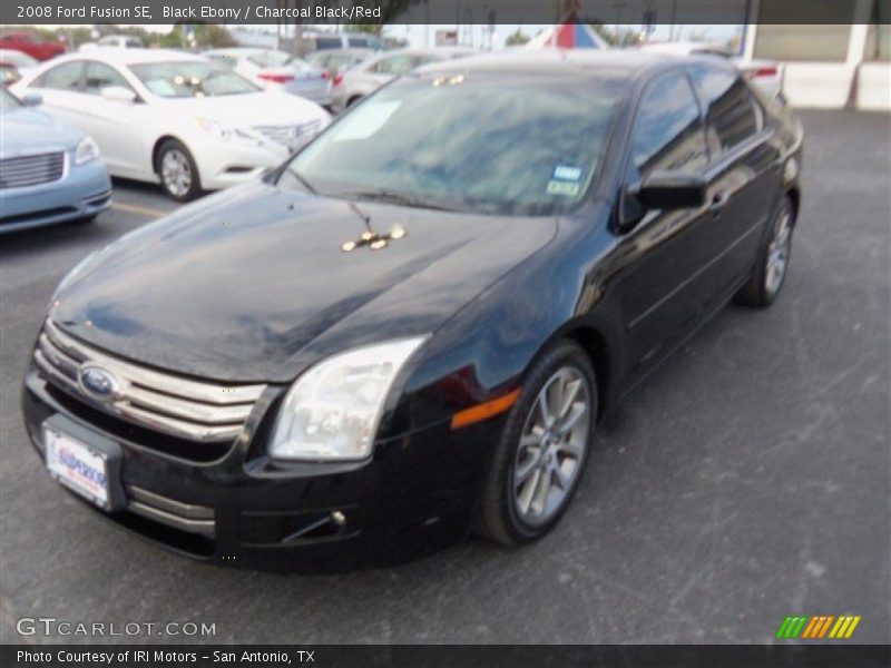 Black Ebony / Charcoal Black/Red 2008 Ford Fusion SE
