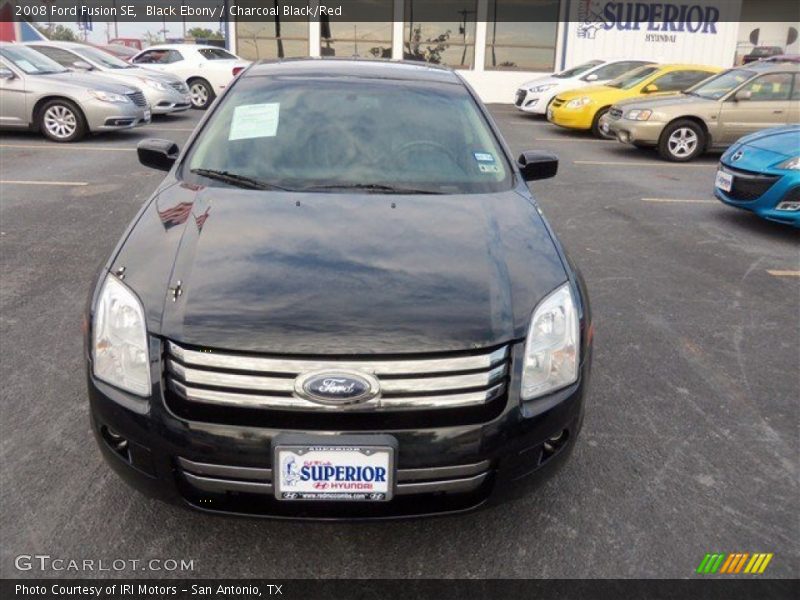 Black Ebony / Charcoal Black/Red 2008 Ford Fusion SE