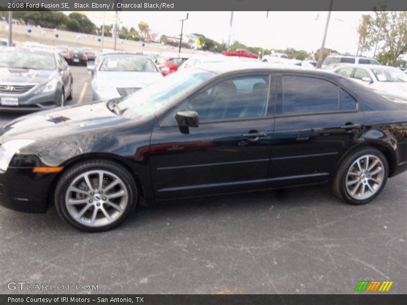 Black Ebony / Charcoal Black/Red 2008 Ford Fusion SE