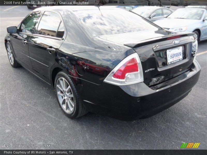 Black Ebony / Charcoal Black/Red 2008 Ford Fusion SE