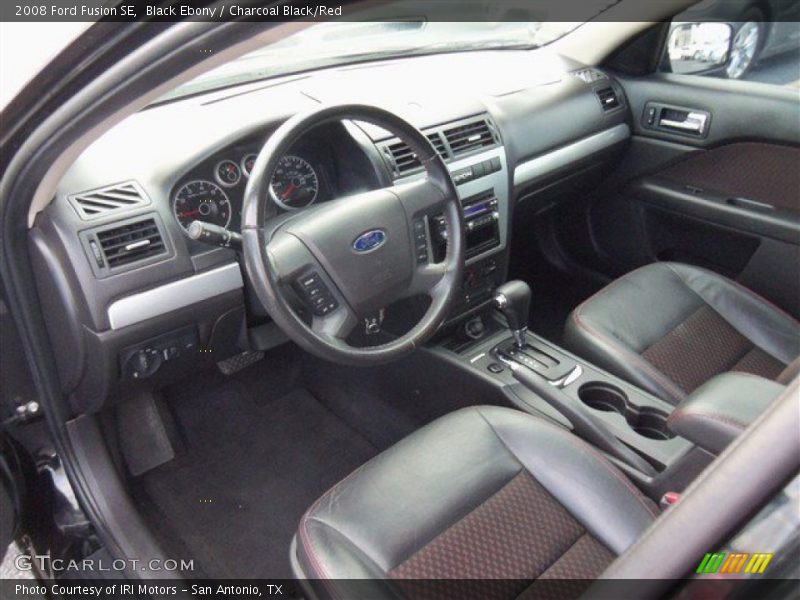 Black Ebony / Charcoal Black/Red 2008 Ford Fusion SE
