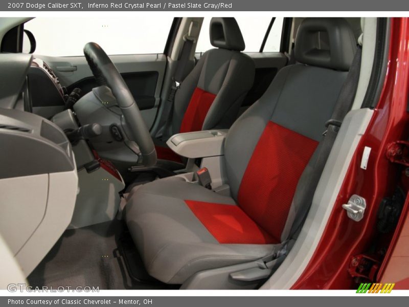 Inferno Red Crystal Pearl / Pastel Slate Gray/Red 2007 Dodge Caliber SXT