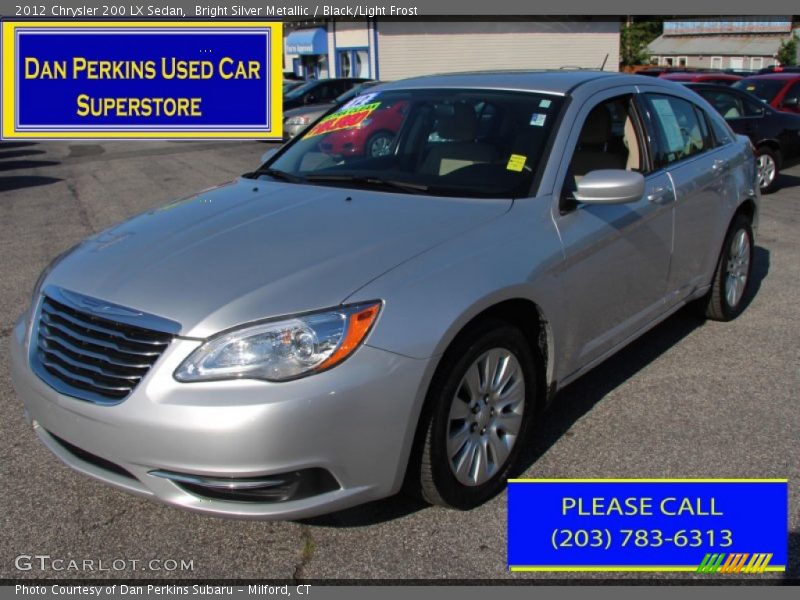 Bright Silver Metallic / Black/Light Frost 2012 Chrysler 200 LX Sedan