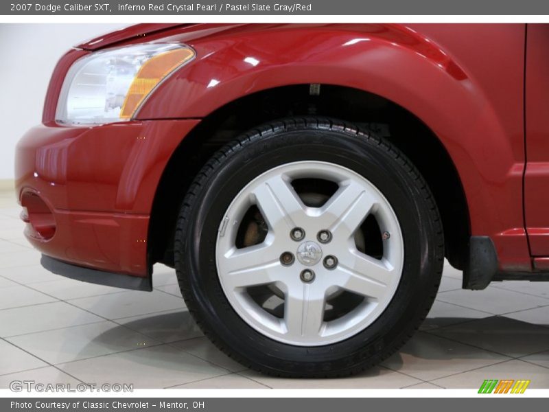 Inferno Red Crystal Pearl / Pastel Slate Gray/Red 2007 Dodge Caliber SXT