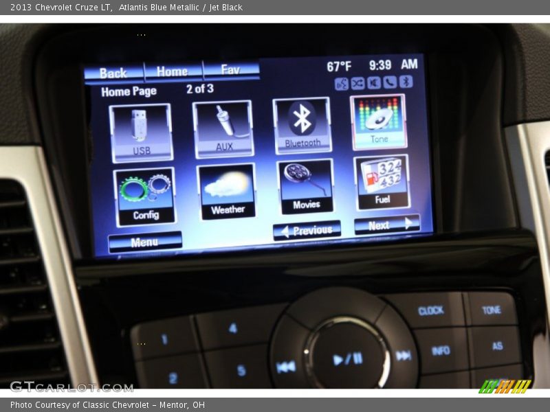 Atlantis Blue Metallic / Jet Black 2013 Chevrolet Cruze LT