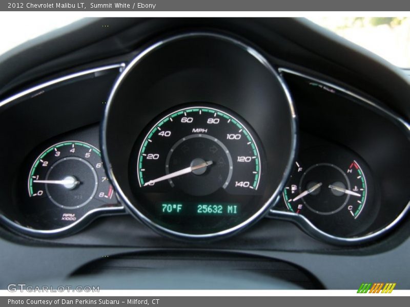 Summit White / Ebony 2012 Chevrolet Malibu LT