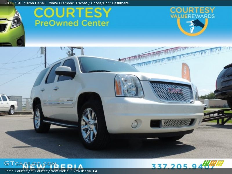 White Diamond Tricoat / Cocoa/Light Cashmere 2012 GMC Yukon Denali