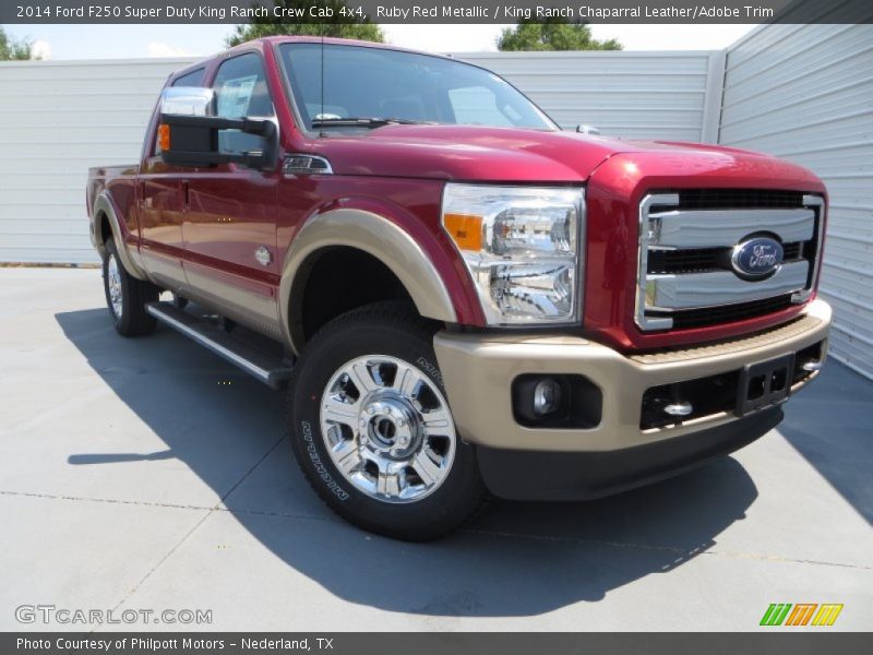 Ruby Red Metallic / King Ranch Chaparral Leather/Adobe Trim 2014 Ford F250 Super Duty King Ranch Crew Cab 4x4