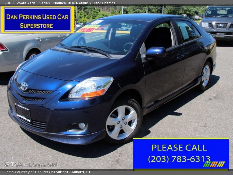 Nautical Blue Metallic / Dark Charcoal 2008 Toyota Yaris S Sedan