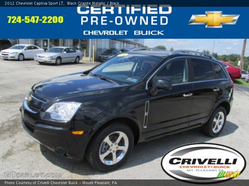 Black Granite Metallic / Black 2012 Chevrolet Captiva Sport LT