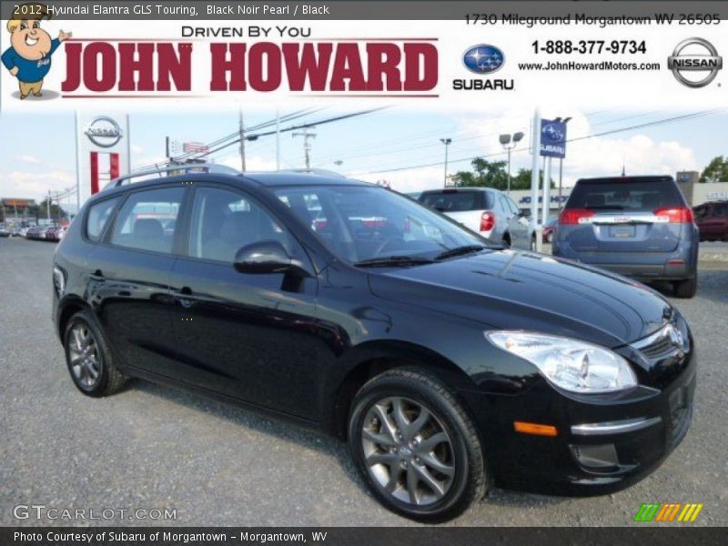 Black Noir Pearl / Black 2012 Hyundai Elantra GLS Touring