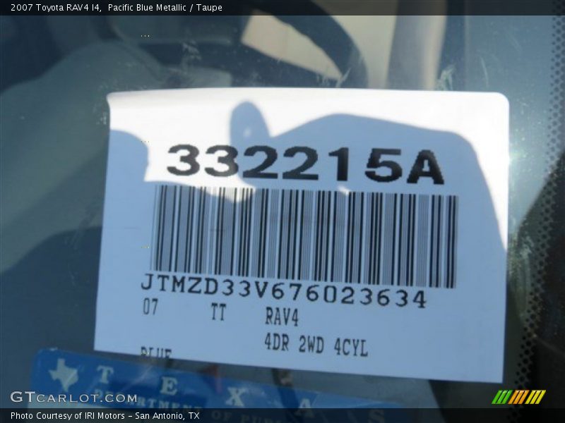 Pacific Blue Metallic / Taupe 2007 Toyota RAV4 I4