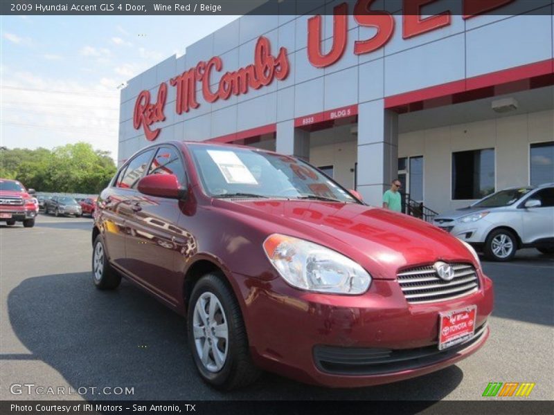 Wine Red / Beige 2009 Hyundai Accent GLS 4 Door