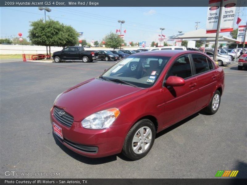 Wine Red / Beige 2009 Hyundai Accent GLS 4 Door