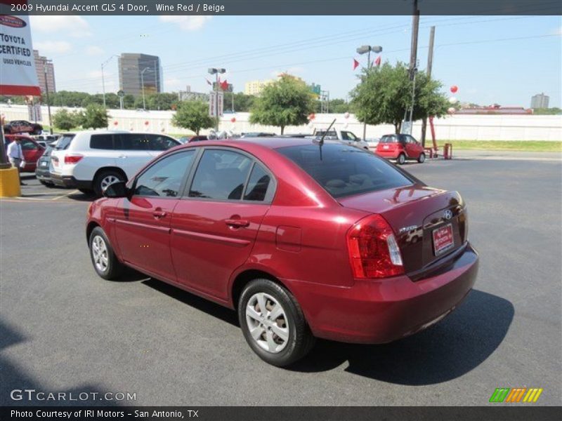 Wine Red / Beige 2009 Hyundai Accent GLS 4 Door