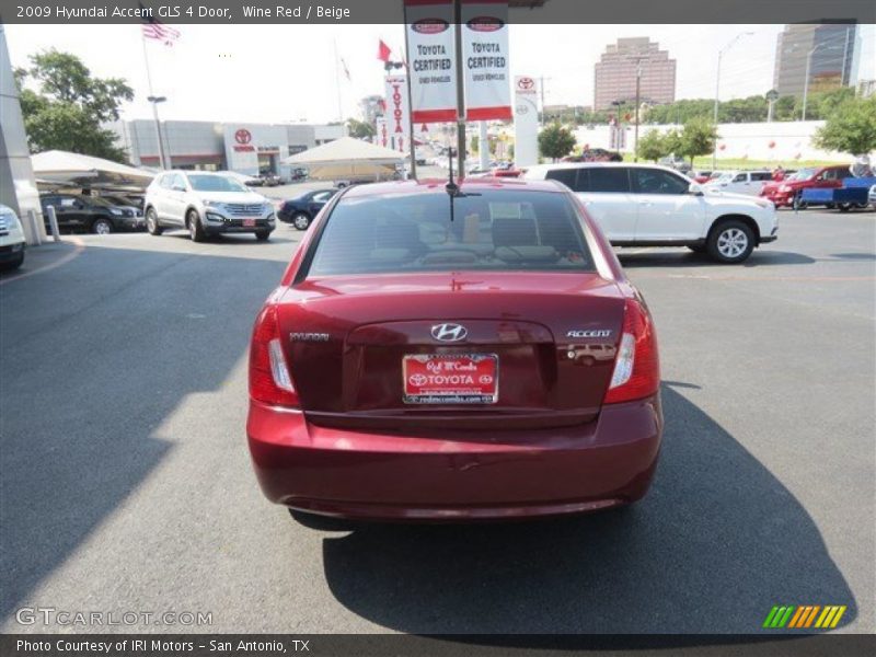 Wine Red / Beige 2009 Hyundai Accent GLS 4 Door