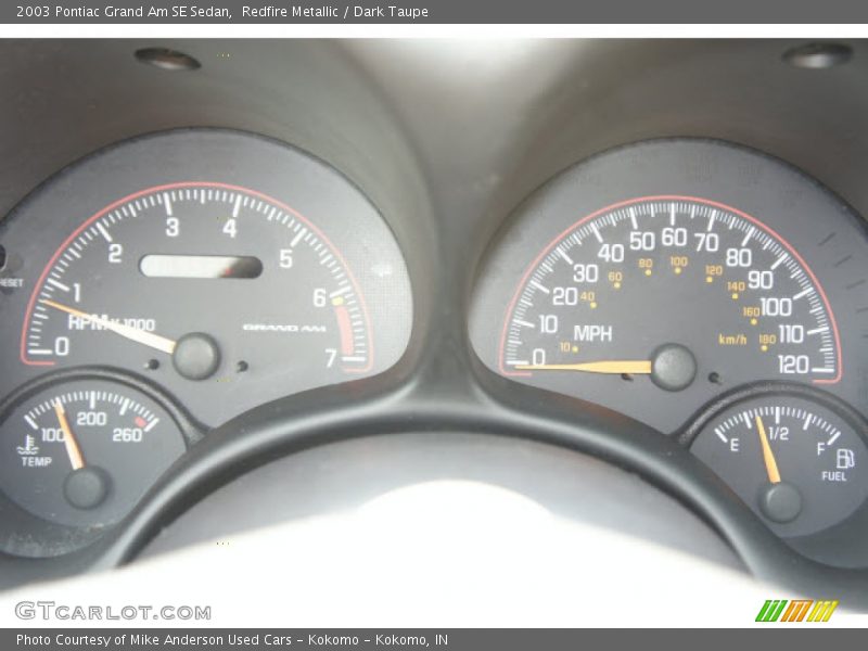 Redfire Metallic / Dark Taupe 2003 Pontiac Grand Am SE Sedan