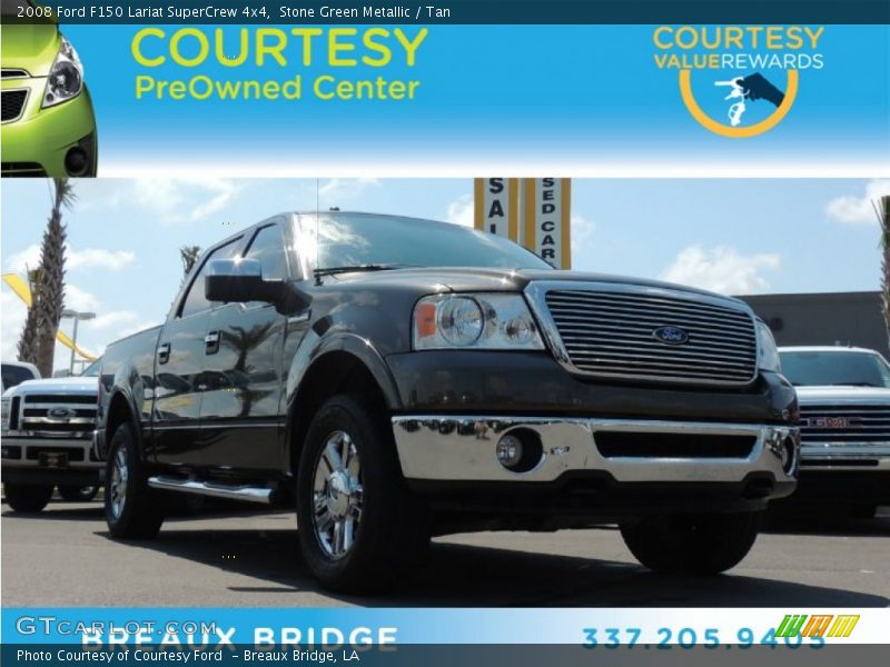 Stone Green Metallic / Tan 2008 Ford F150 Lariat SuperCrew 4x4