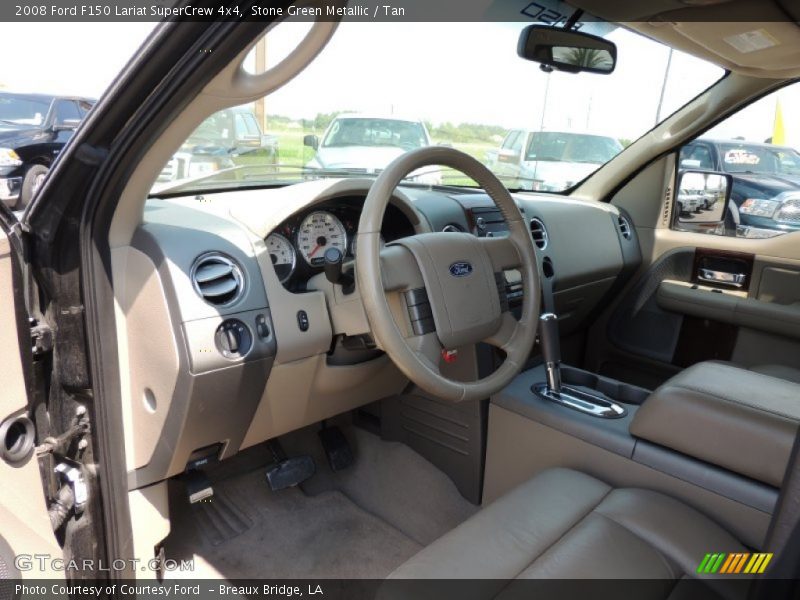 Stone Green Metallic / Tan 2008 Ford F150 Lariat SuperCrew 4x4