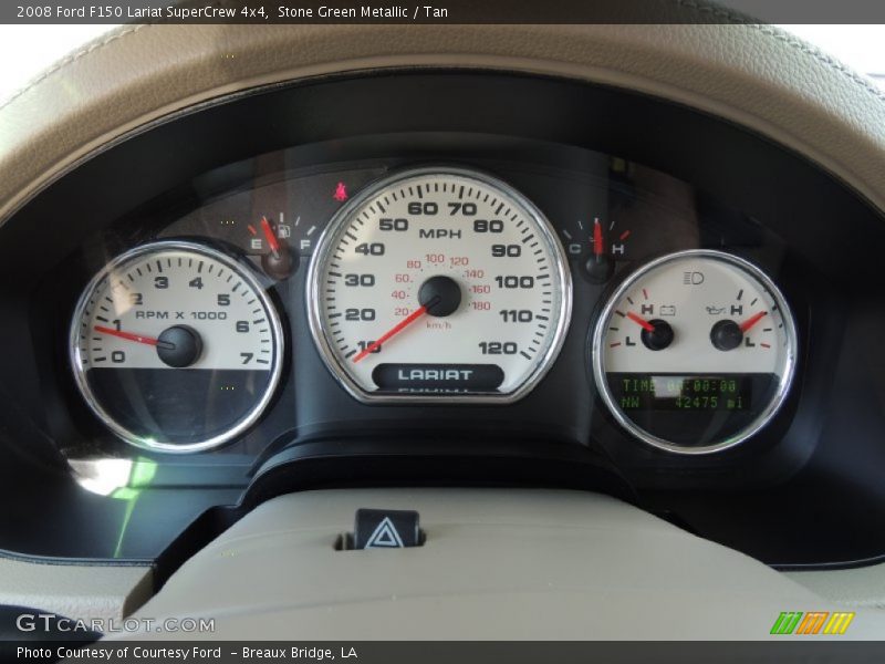 Stone Green Metallic / Tan 2008 Ford F150 Lariat SuperCrew 4x4