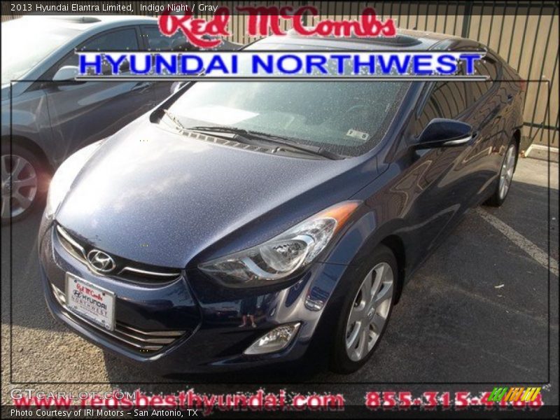 Indigo Night / Gray 2013 Hyundai Elantra Limited