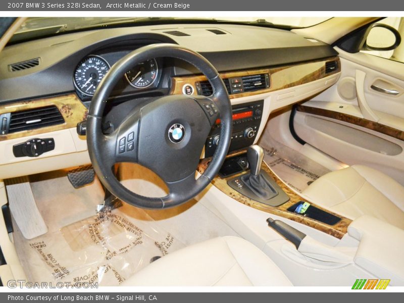 Arctic Metallic / Cream Beige 2007 BMW 3 Series 328i Sedan
