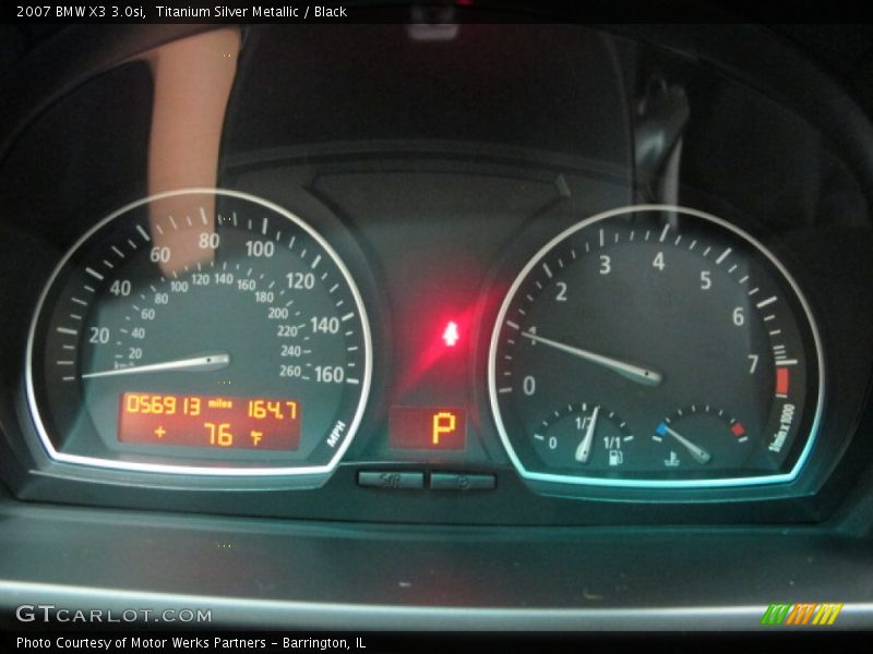 Titanium Silver Metallic / Black 2007 BMW X3 3.0si