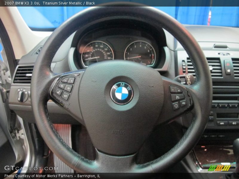 Titanium Silver Metallic / Black 2007 BMW X3 3.0si