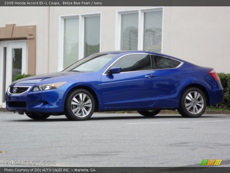 Belize Blue Pearl / Ivory 2008 Honda Accord EX-L Coupe