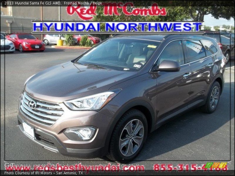 Frosted Mocha / Beige 2013 Hyundai Santa Fe GLS AWD