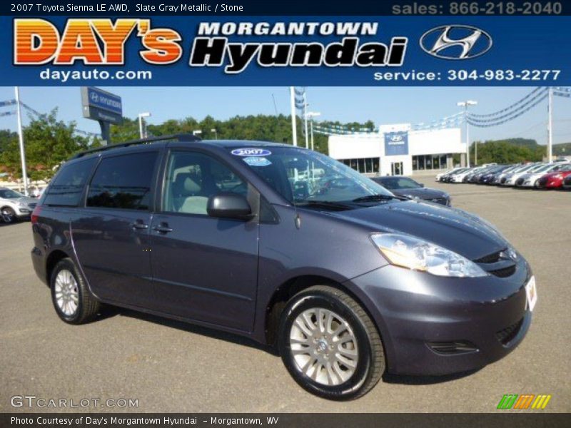 Slate Gray Metallic / Stone 2007 Toyota Sienna LE AWD