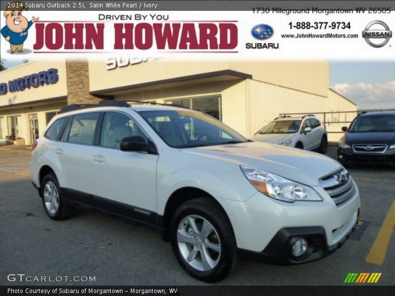 Satin White Pearl / Ivory 2014 Subaru Outback 2.5i
