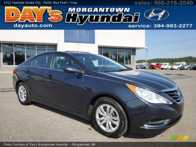 Pacific Blue Pearl / Gray 2012 Hyundai Sonata GLS