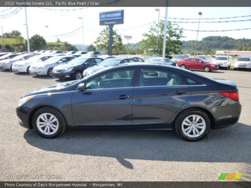 Pacific Blue Pearl / Gray 2012 Hyundai Sonata GLS