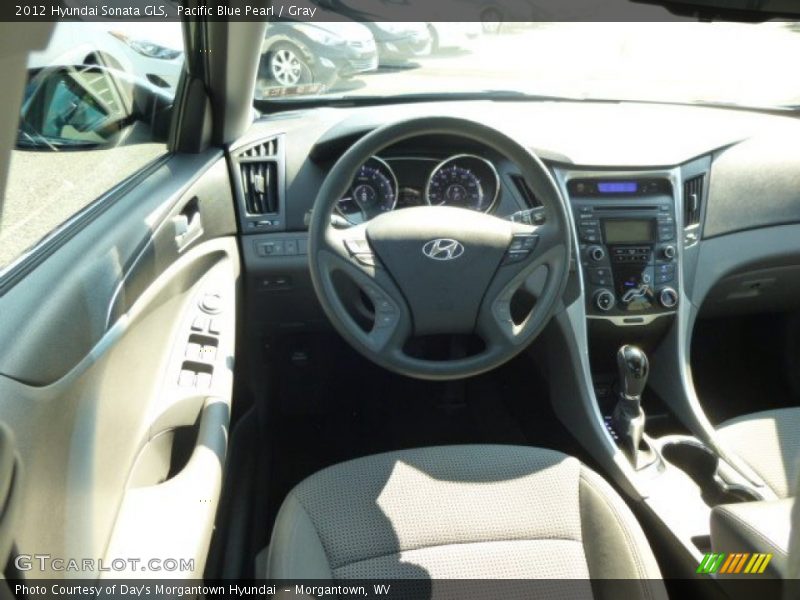 Pacific Blue Pearl / Gray 2012 Hyundai Sonata GLS