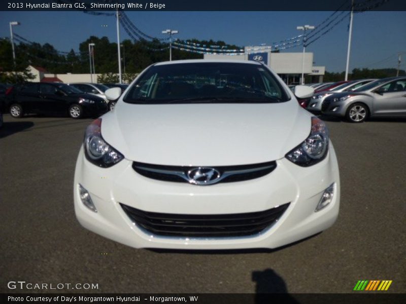 Shimmering White / Beige 2013 Hyundai Elantra GLS