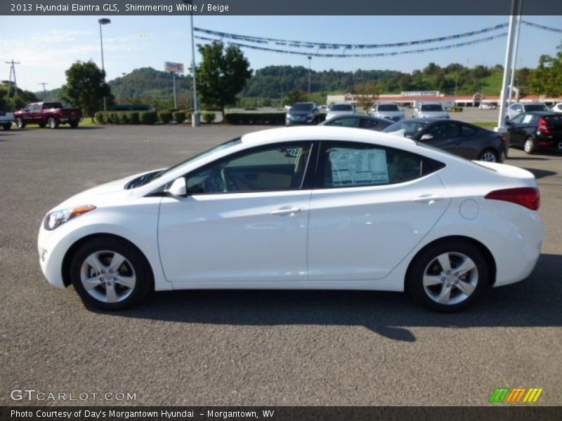 Shimmering White / Beige 2013 Hyundai Elantra GLS