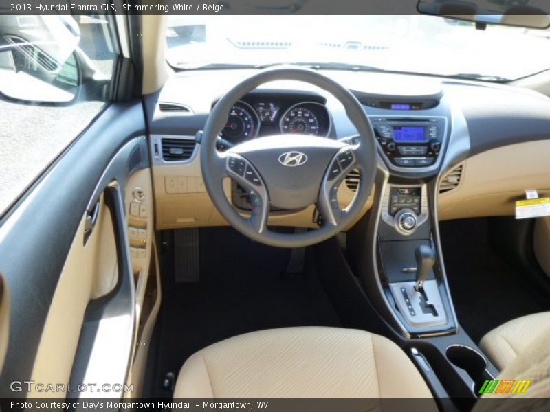 Shimmering White / Beige 2013 Hyundai Elantra GLS