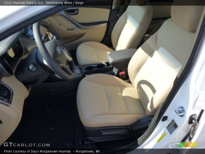 Shimmering White / Beige 2013 Hyundai Elantra GLS