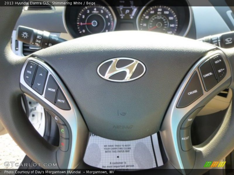 Shimmering White / Beige 2013 Hyundai Elantra GLS