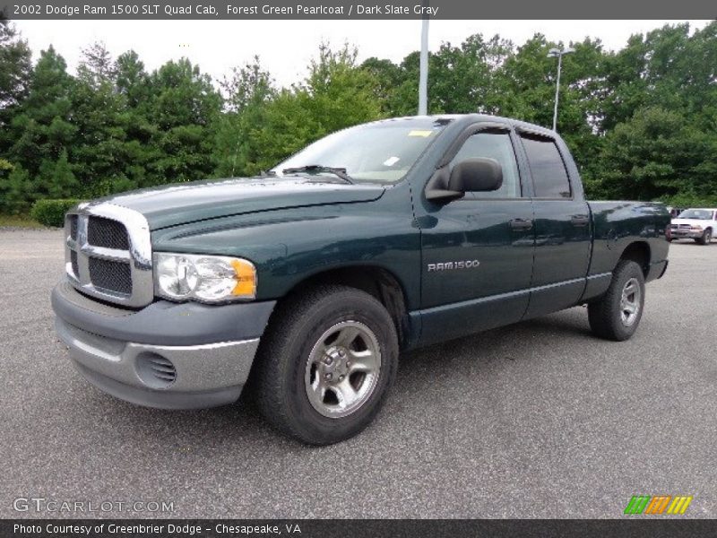 Forest Green Pearlcoat / Dark Slate Gray 2002 Dodge Ram 1500 SLT Quad Cab