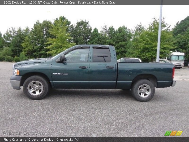 Forest Green Pearlcoat / Dark Slate Gray 2002 Dodge Ram 1500 SLT Quad Cab