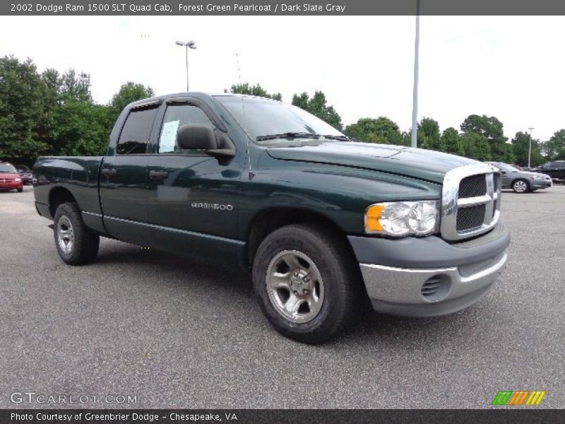 Forest Green Pearlcoat / Dark Slate Gray 2002 Dodge Ram 1500 SLT Quad Cab