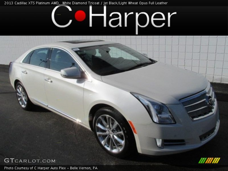 White Diamond Tricoat / Jet Black/Light Wheat Opus Full Leather 2013 Cadillac XTS Platinum AWD