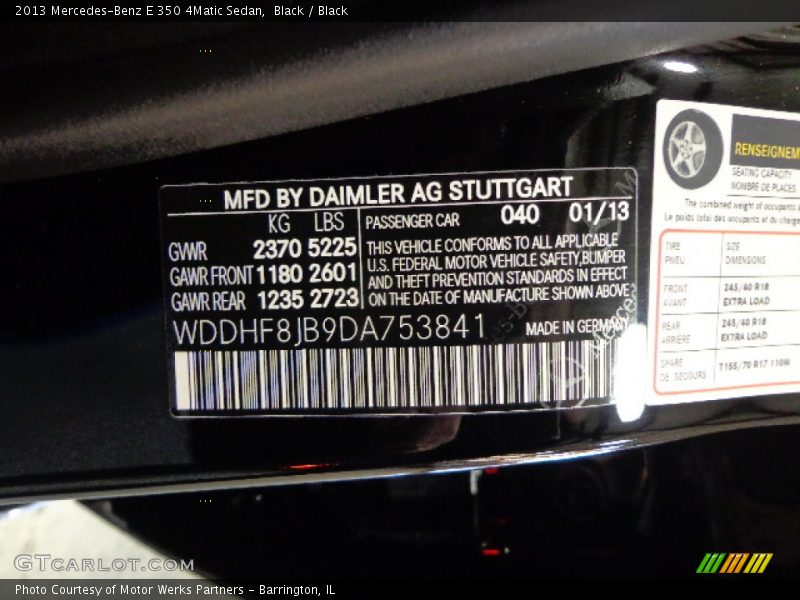 Black / Black 2013 Mercedes-Benz E 350 4Matic Sedan