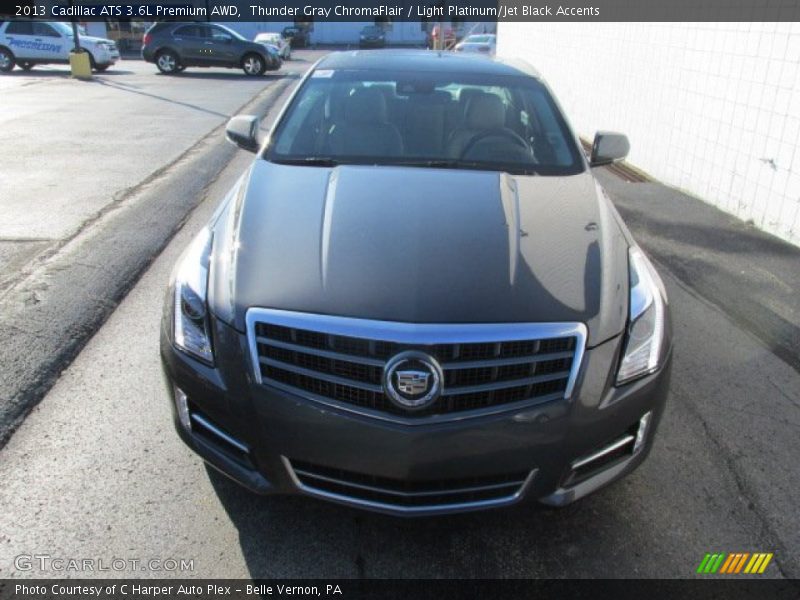 Thunder Gray ChromaFlair / Light Platinum/Jet Black Accents 2013 Cadillac ATS 3.6L Premium AWD